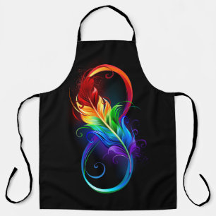 Infinity Symbol with Rainbow Feather Apron