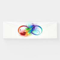 Infinity Symbol with Rainbow Feather