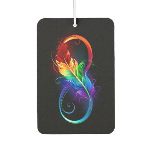 Infinity Symbol with Rainbow Feather Car Air Freshener