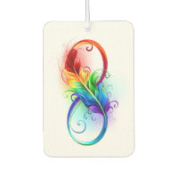 Infinity Symbol with Rainbow Feather