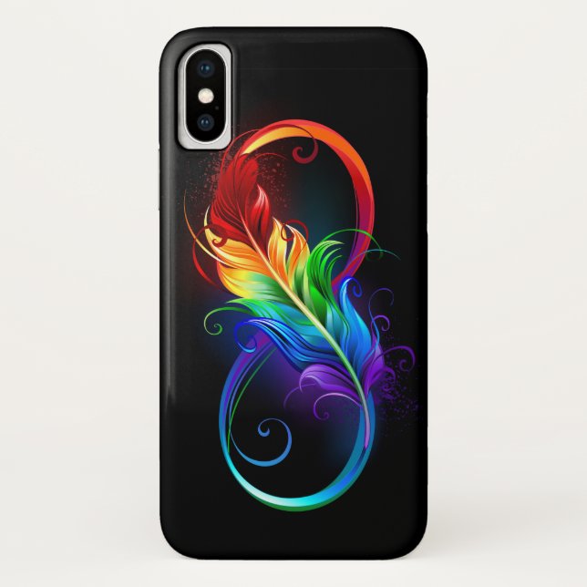 Infinity Symbol with Rainbow Feather Case-Mate iPhone Case (Back)