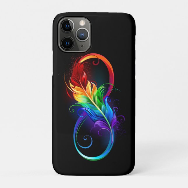 Infinity Symbol with Rainbow Feather Case-Mate iPhone Case (Back)