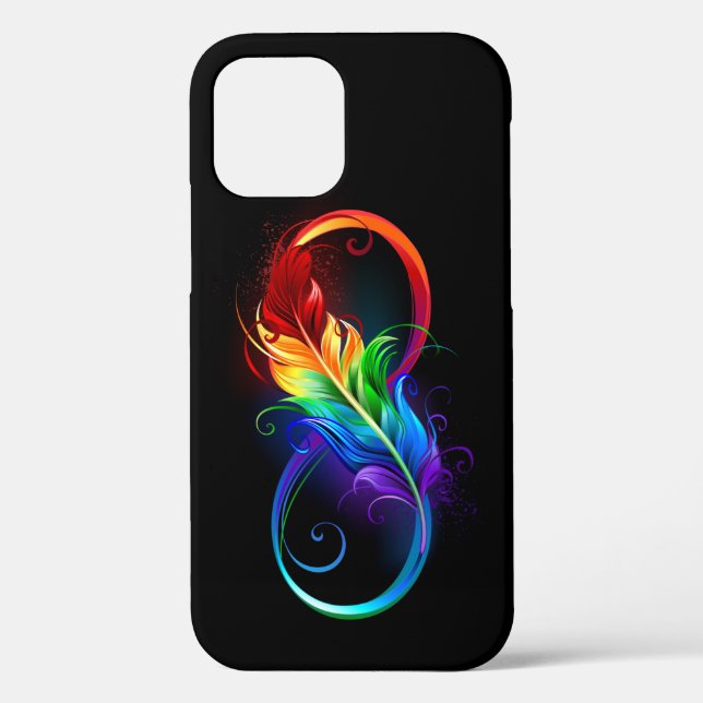 Infinity Symbol with Rainbow Feather Case-Mate iPhone Case (Back)