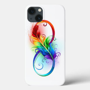 Infinity Symbol with Rainbow Feather iPhone 13 Case