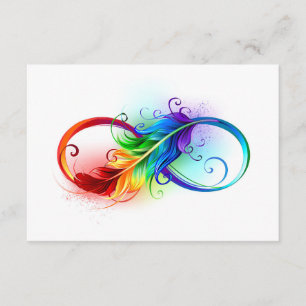 Infinity Symbol with Rainbow Feather Enclosure Card