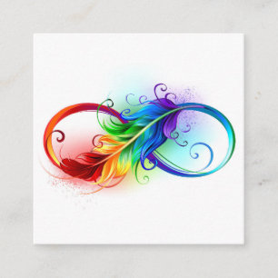 Infinity Symbol with Rainbow Feather Enclosure Card