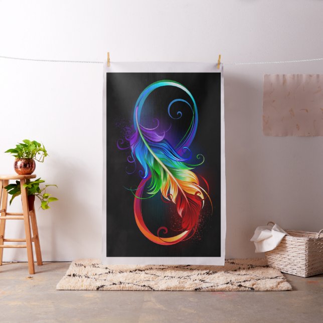 Infinity Symbol with Rainbow Feather Fabric (In Situ)