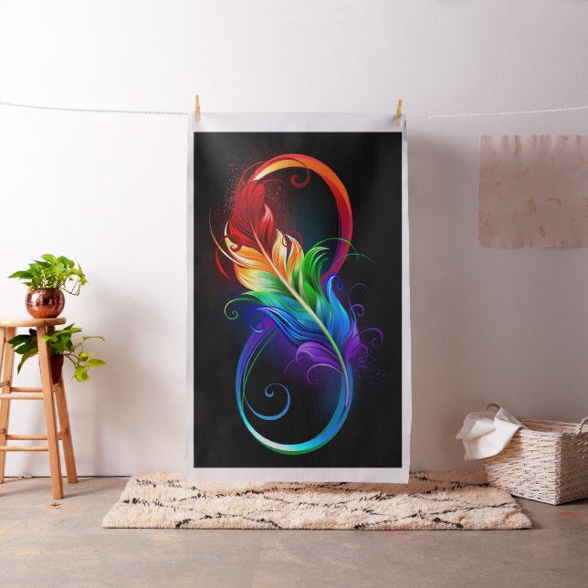 Infinity Symbol with Rainbow Feather Fabric (In Situ)