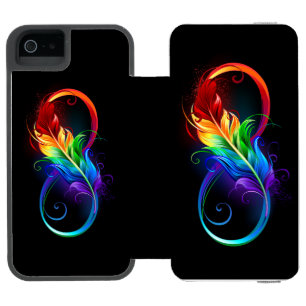 Infinity Symbol with Rainbow Feather Incipio Watson™ iPhone 5 Wallet Case