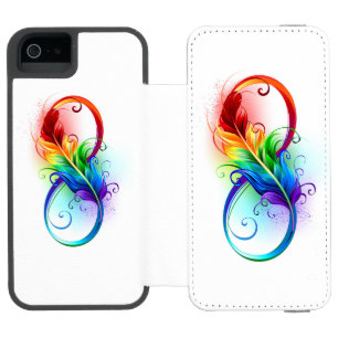 Infinity Symbol with Rainbow Feather Incipio Watson™ iPhone 5 Wallet Case