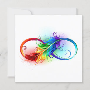 Infinity Symbol with Rainbow Feather Invitation