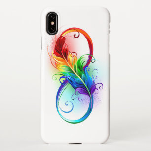 Infinity Symbol with Rainbow Feather iPhone Case