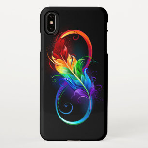 Infinity Symbol with Rainbow Feather iPhone Case