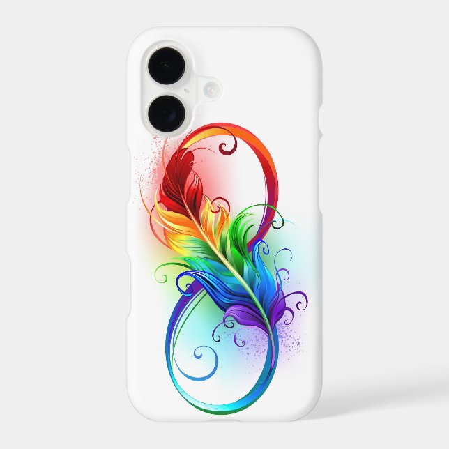 Infinity Symbol with Rainbow Feather iPhone Case (Back)
