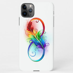 Infinity Symbol with Rainbow Feather iPhone 11Pro Max Case
