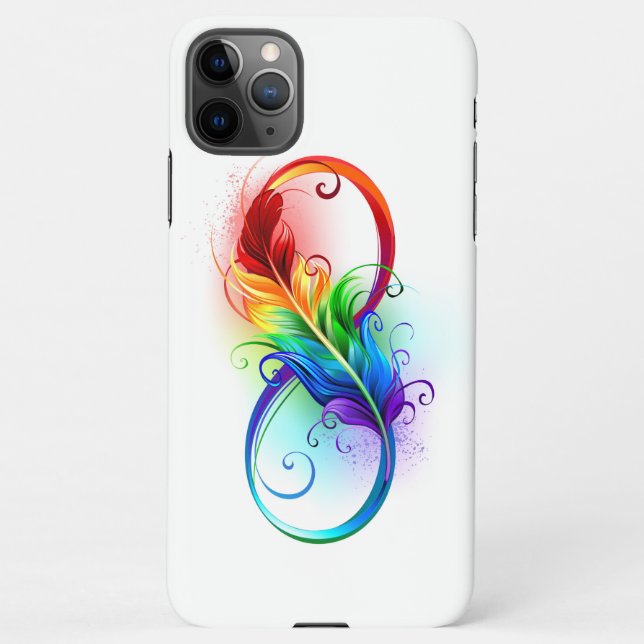Infinity Symbol with Rainbow Feather iPhone Case (Back)