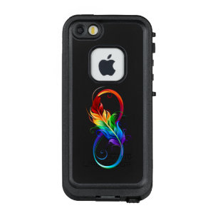 Infinity Symbol with Rainbow Feather LifeProof FRÄ’ iPhone SE/5/5s Case