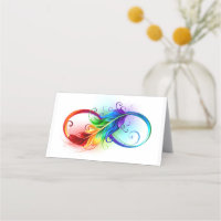 Infinity Symbol with Rainbow Feather