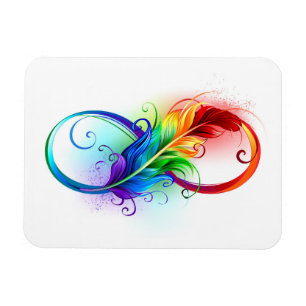 Infinity Symbol with Rainbow Feather Magnet