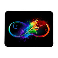 Infinity Symbol with Rainbow Feather