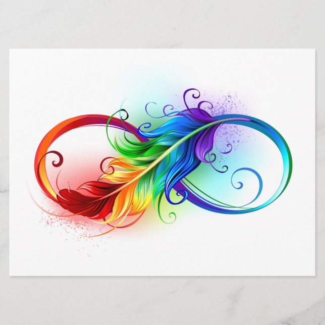 Infinity Symbol with Rainbow Feather Menu (Front)