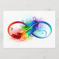 Infinity Symbol with Rainbow Feather