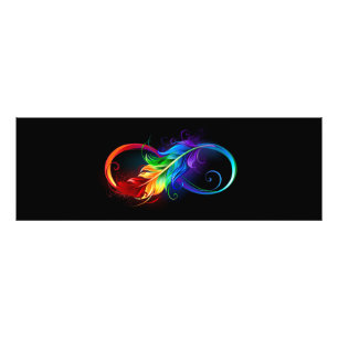 Infinity Symbol with Rainbow Feather Photo Print