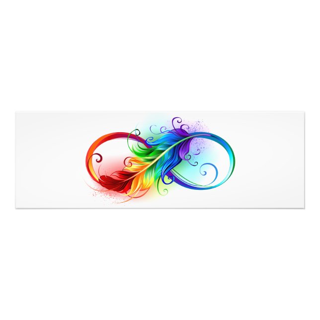 Infinity Symbol with Rainbow Feather Photo Print (Front)