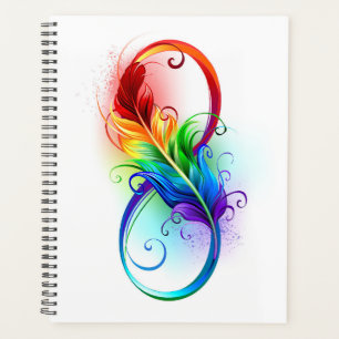 Infinity Symbol with Rainbow Feather Planner