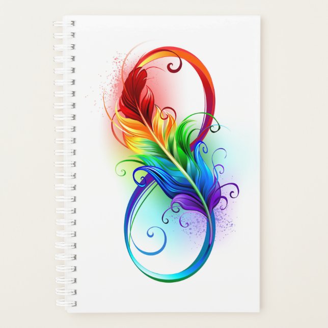 Infinity Symbol with Rainbow Feather Planner (Front)