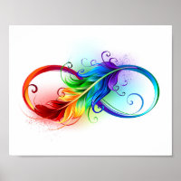 Infinity Symbol with Rainbow Feather