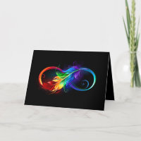 Infinity Symbol with Rainbow Feather