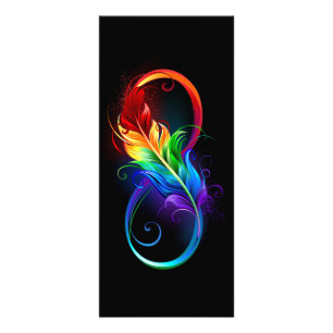 Infinity Symbol with Rainbow Feather Rack Card
