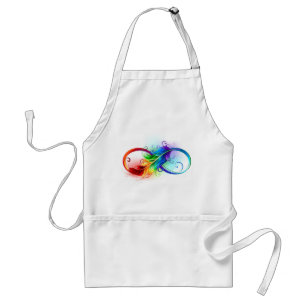 Infinity Symbol with Rainbow Feather Standard Apron