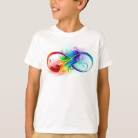 Infinity Symbol with Rainbow Feather
