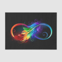 Infinity Symbol with Rainbow Feather