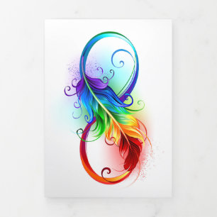 Infinity Symbol with Rainbow Feather Tri-Fold Programme