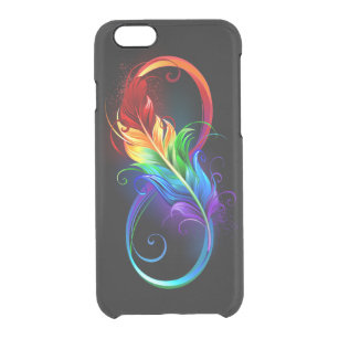 Infinity Symbol with Rainbow Feather Clear iPhone 6/6S Case