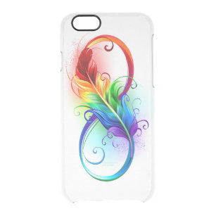 Infinity Symbol with Rainbow Feather Clear iPhone 6/6S Case