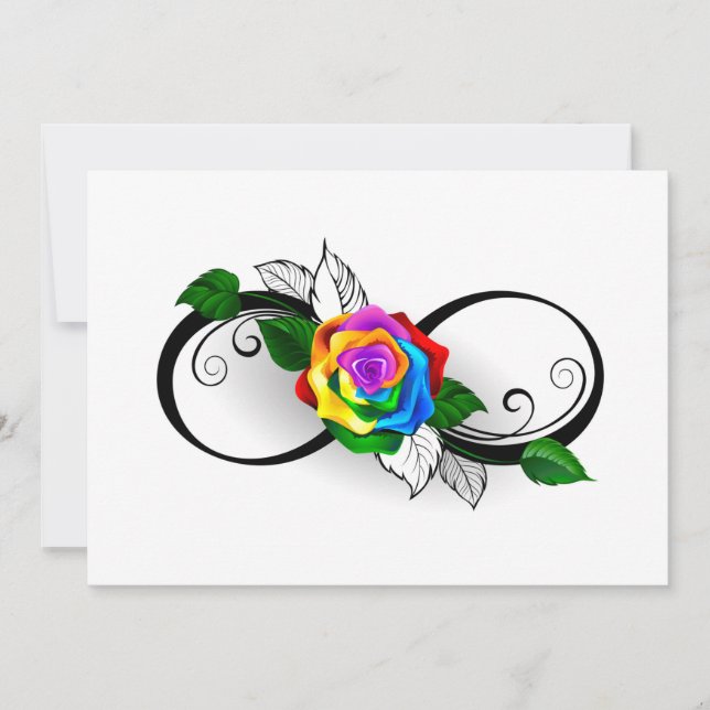 Infinity Symbol with Rainbow Rose (Front)