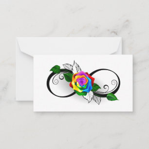 Infinity Symbol with Rainbow Rose Advice Card