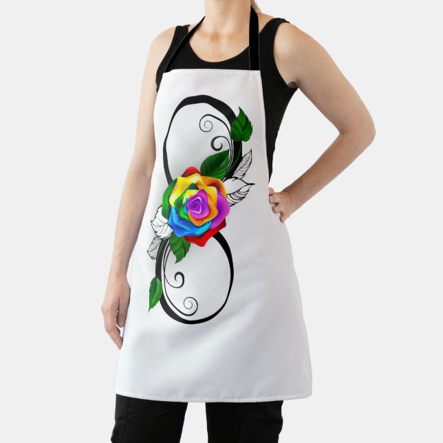 Infinity Symbol with Rainbow Rose Apron (Insitu)