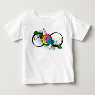 Infinity Symbol with Rainbow Rose Baby T-Shirt