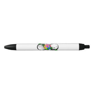 Infinity Symbol with Rainbow Rose Black Ink Pen