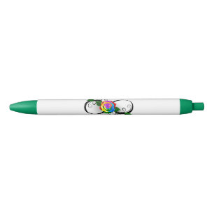 Infinity Symbol with Rainbow Rose Black Ink Pen
