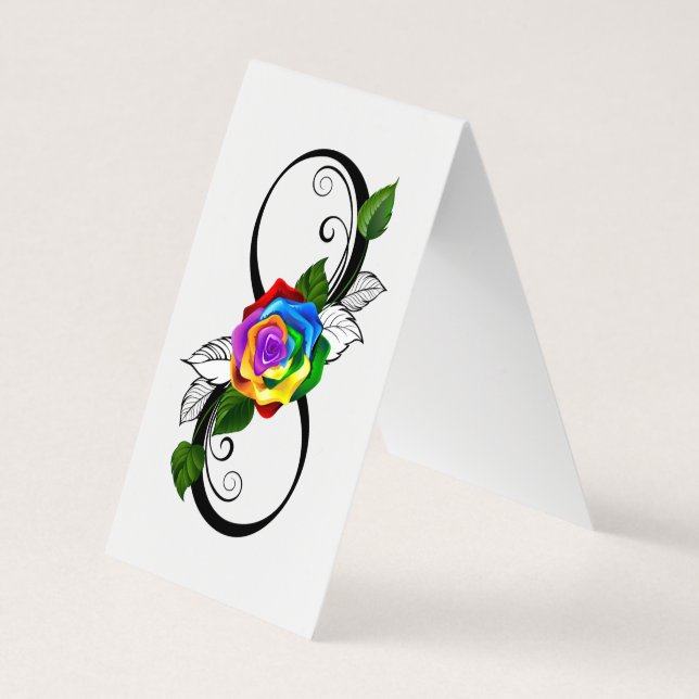 Infinity Symbol with Rainbow Rose Business Card (Back)