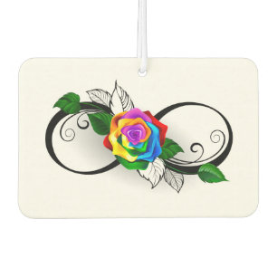 Infinity Symbol with Rainbow Rose Car Air Freshener