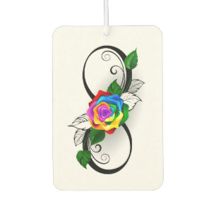 Infinity Symbol with Rainbow Rose Car Air Freshener