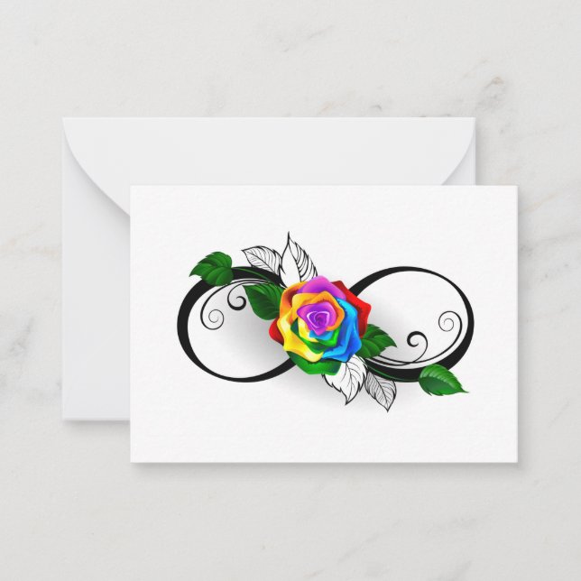 Infinity Symbol with Rainbow Rose Card (Front)