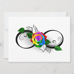 Infinity Symbol with Rainbow Rose Card